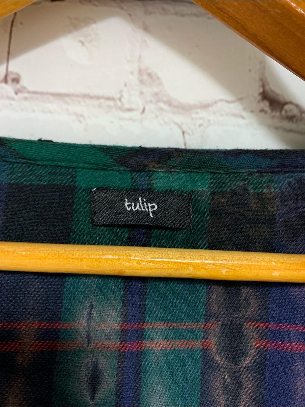 Anthropologie Tulip Boho Tie Dye Plaid Top Size XL - Picture 3 of 7
